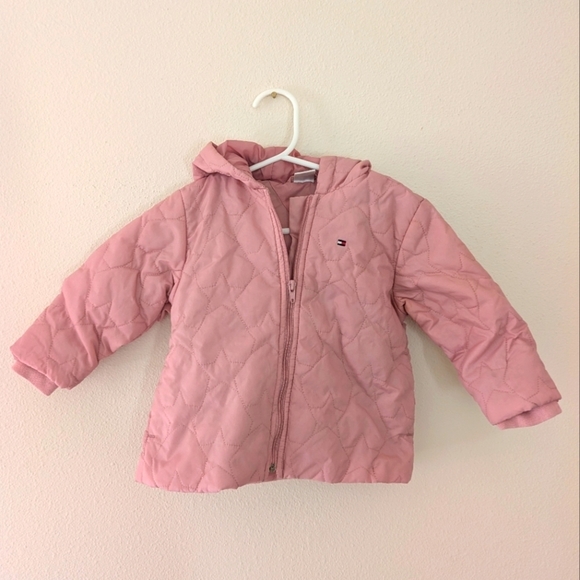Tommy Hilfiger Other - Tommy Hilfiger Pink Puffer Toddler Hooded Jacket 18-24m